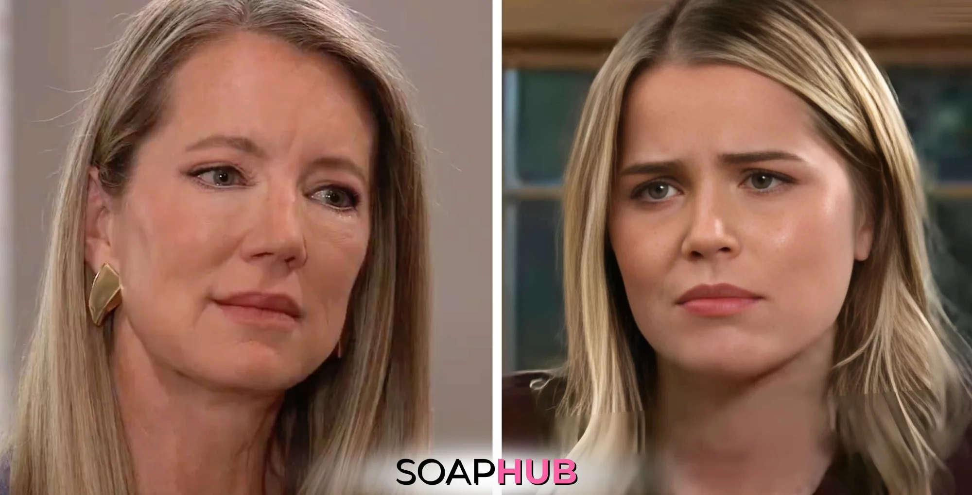 Gneral Hospital Nina and Sasha with the Soap Hub logo