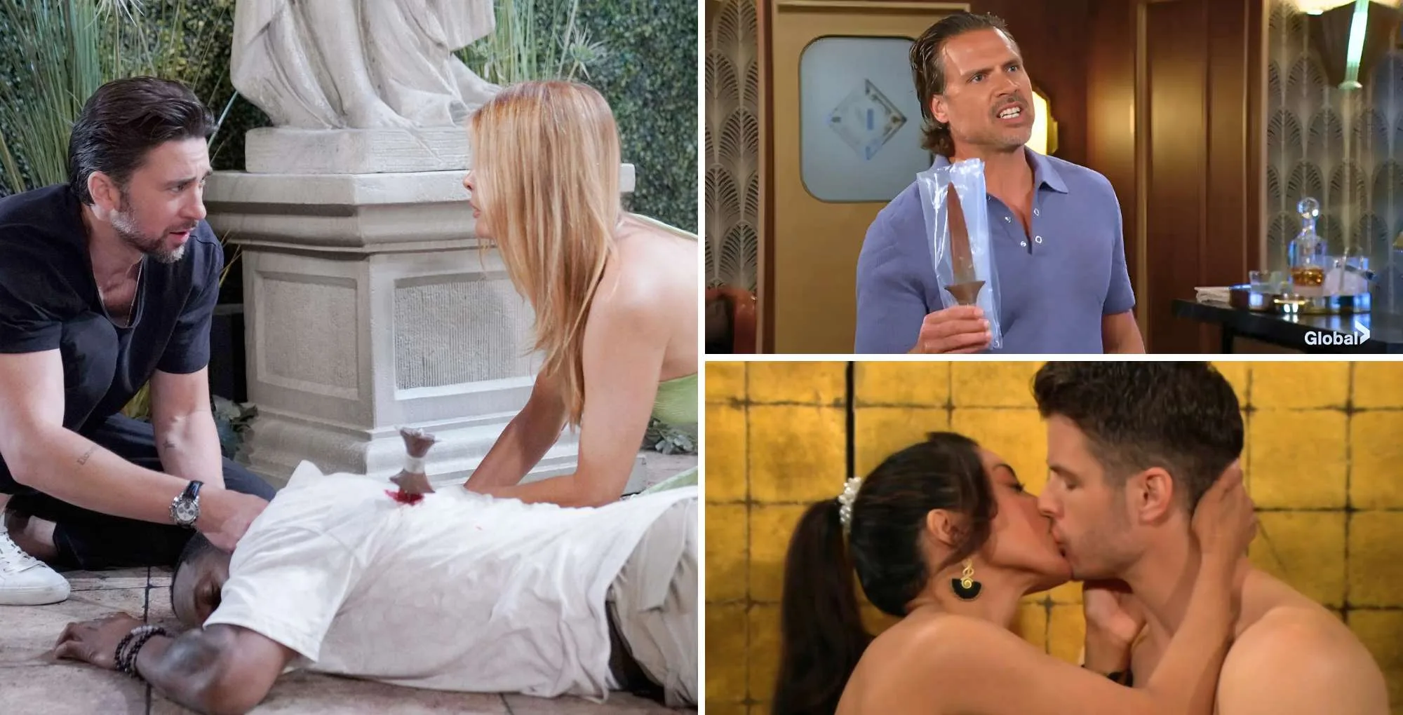 Young and the Restless collage: Cane, Phyllis, Damian, Nick, Audra, Kyle
