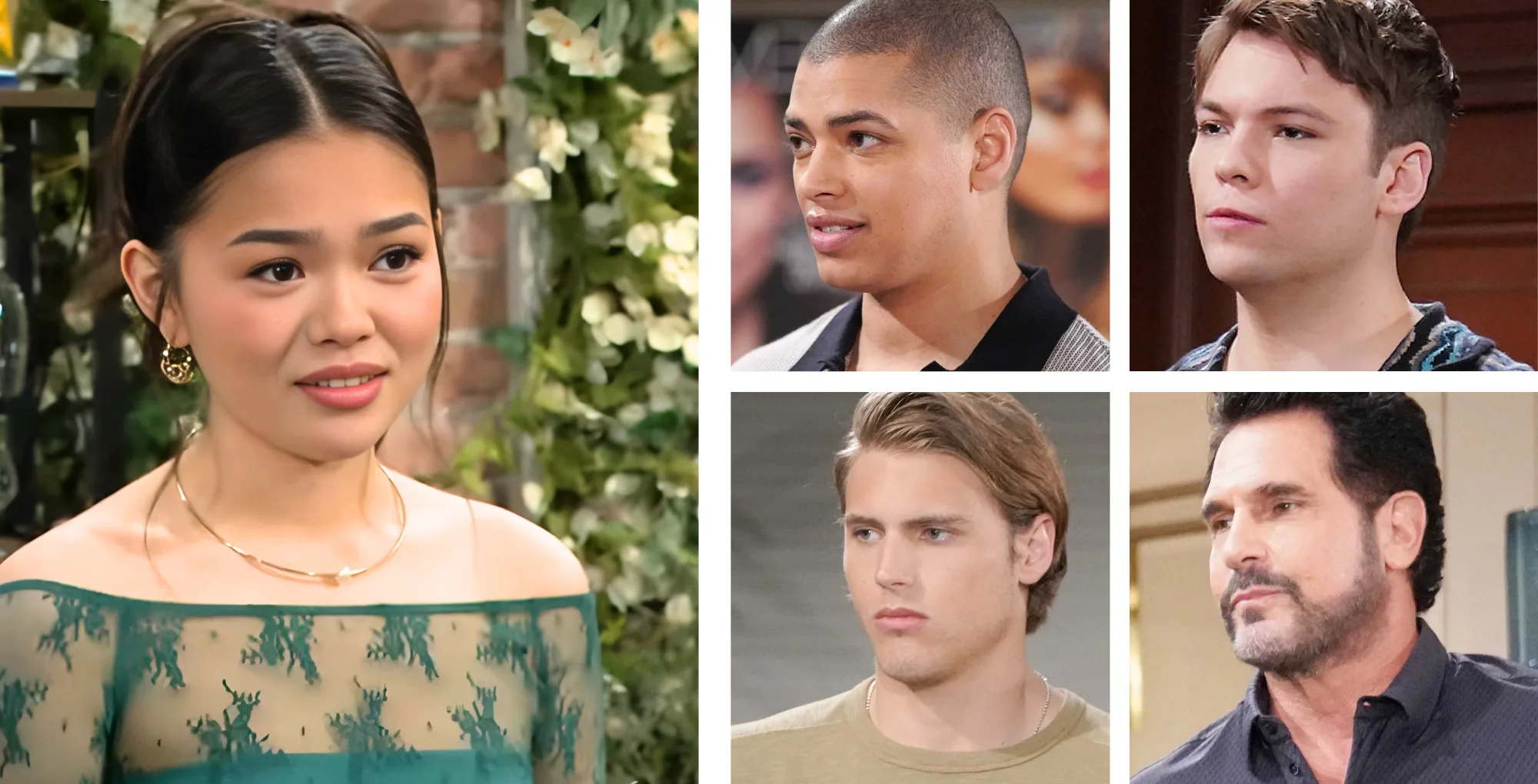 Bold and the Beautiful Luna, Zende, RJ, Will, and Bill.