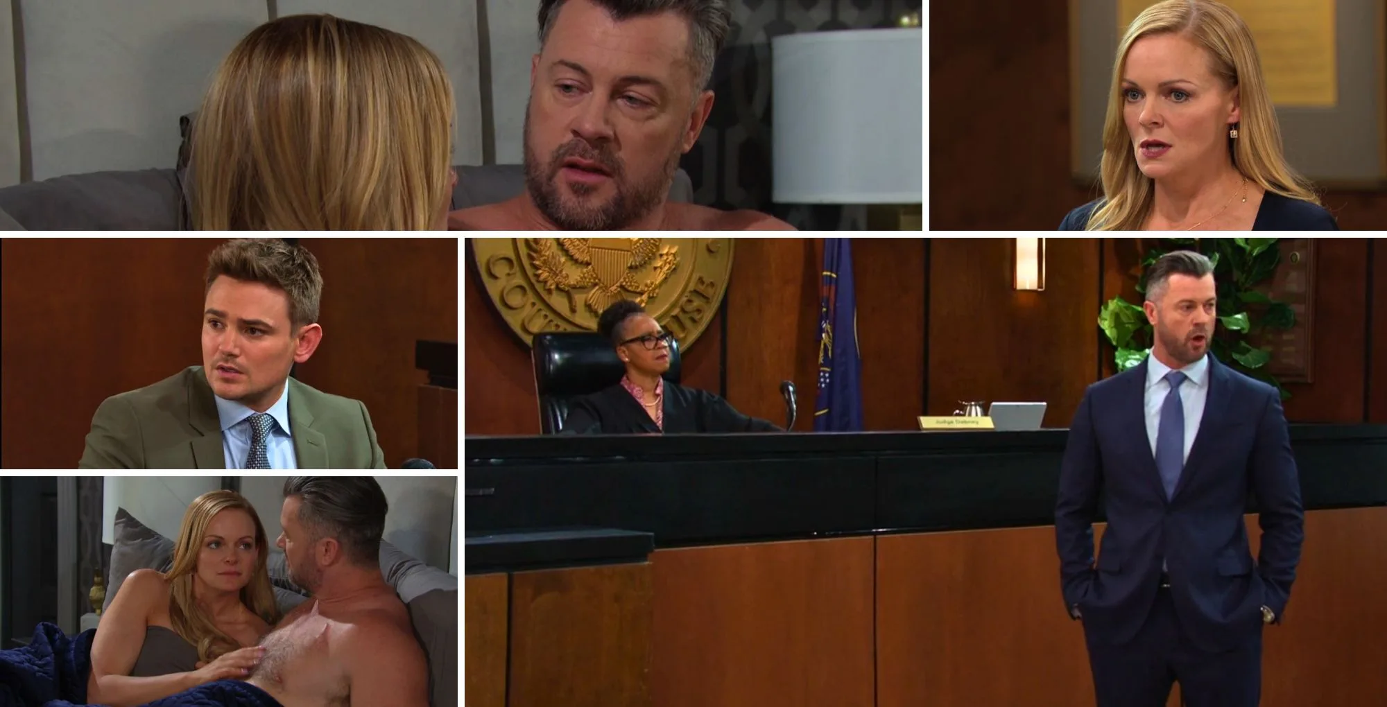 The Thursday, August 7 episode of Days of Our Lives features EJ, Belle, judge, and Johnny.