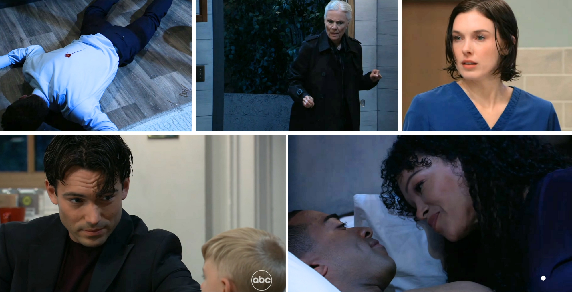 Drew, Tracy, Willow, Michael, and Portia on General Hospital