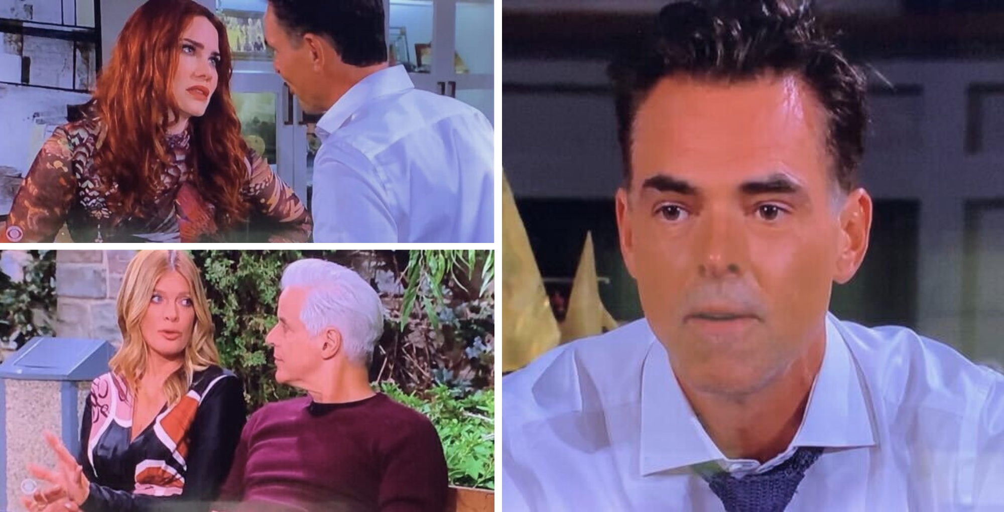 The Young and the Restless characters Sally, Billy, Phyllis, and Michael.