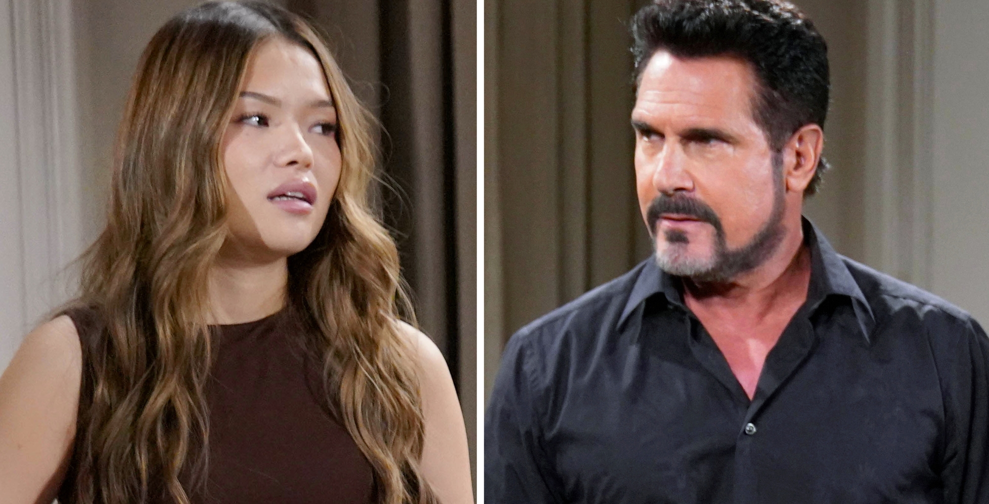 The Bold and the Beautiful characters Luna and Bill.