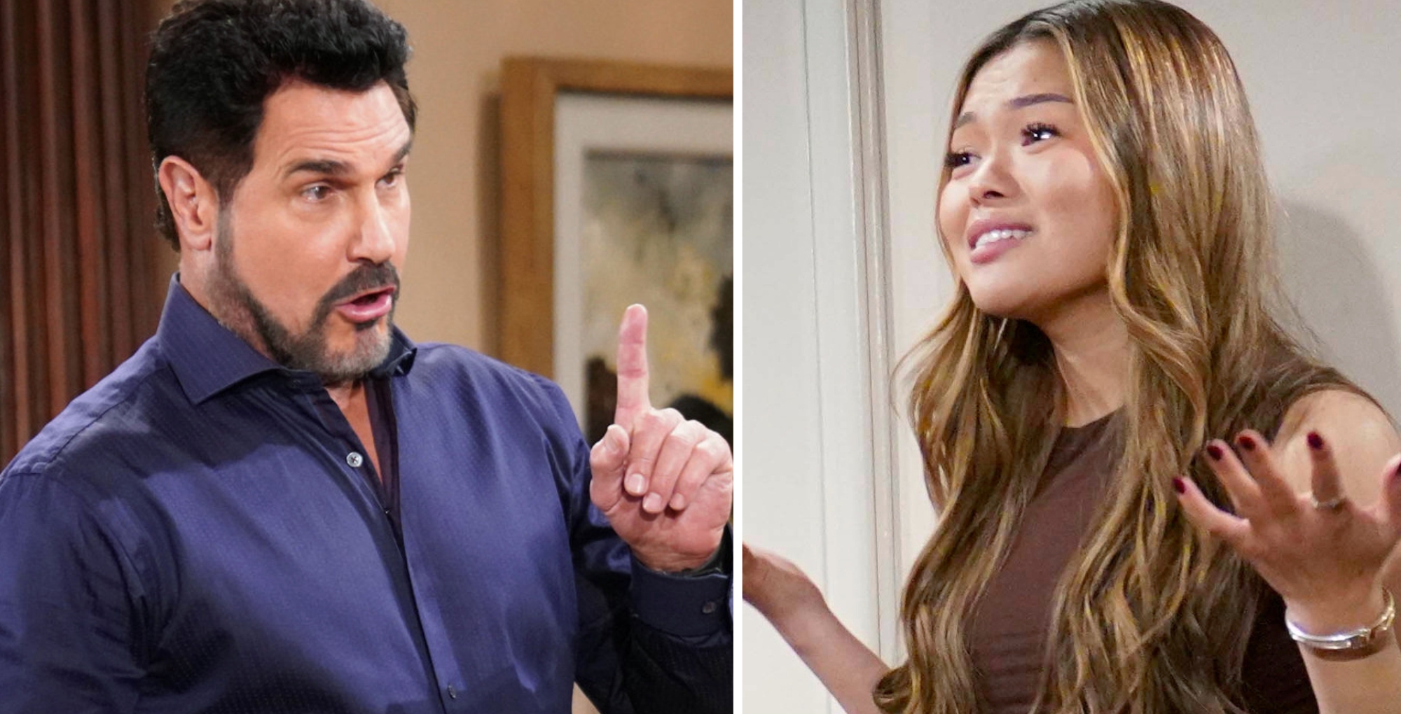 The Bold and the Beautiful characters Bill and Luna.