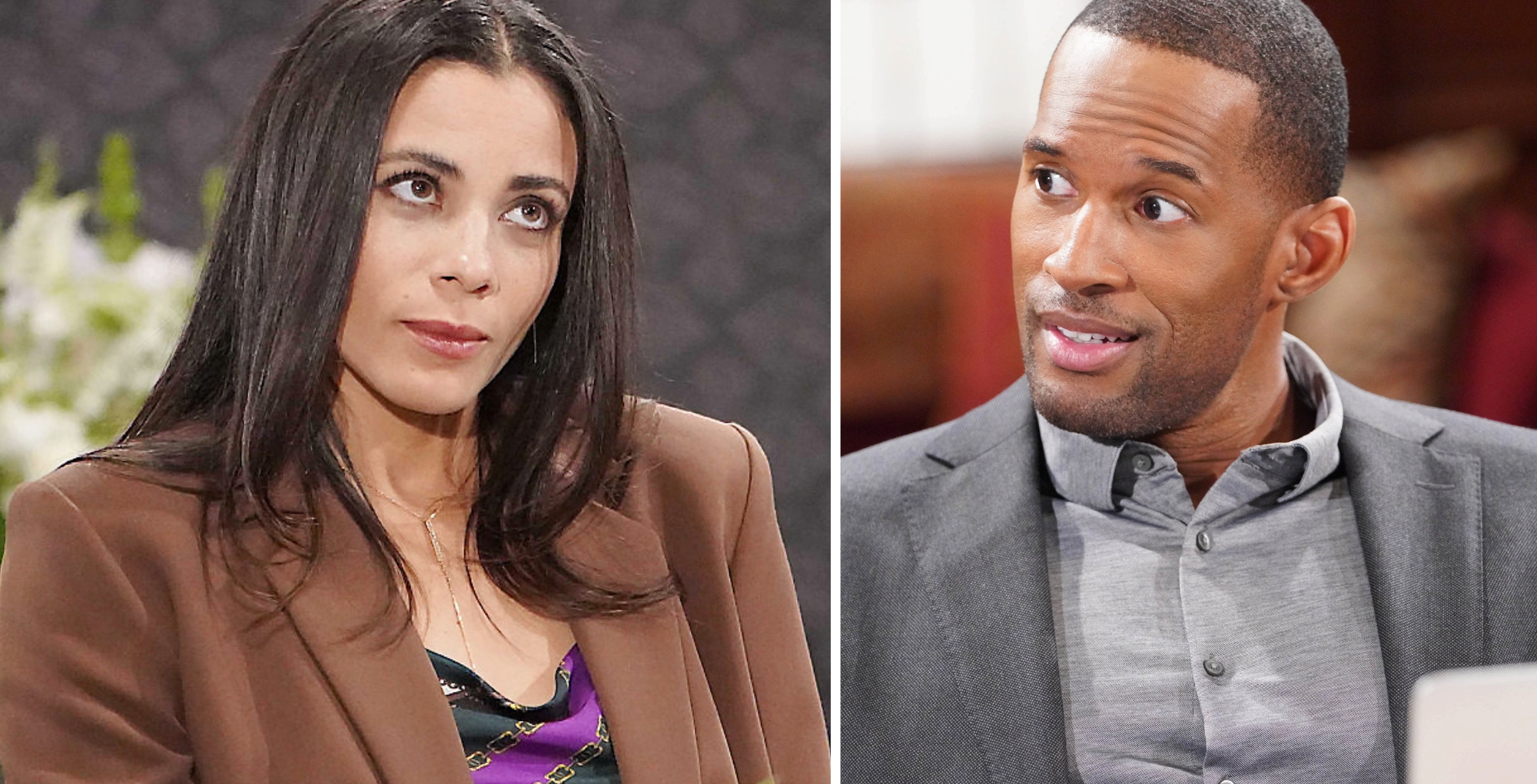 Murielle Hilaire as Daphne Rose and Lawrence Saint Victor as Carter Walton. Bold and the Beautiful.