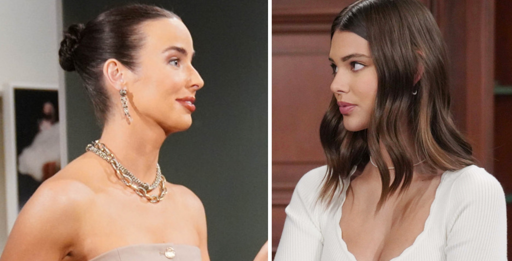 Ashleigh Brewer as Ivy Forrester and Laneya Grace as Electra Forrester on Bold and the Beautiful