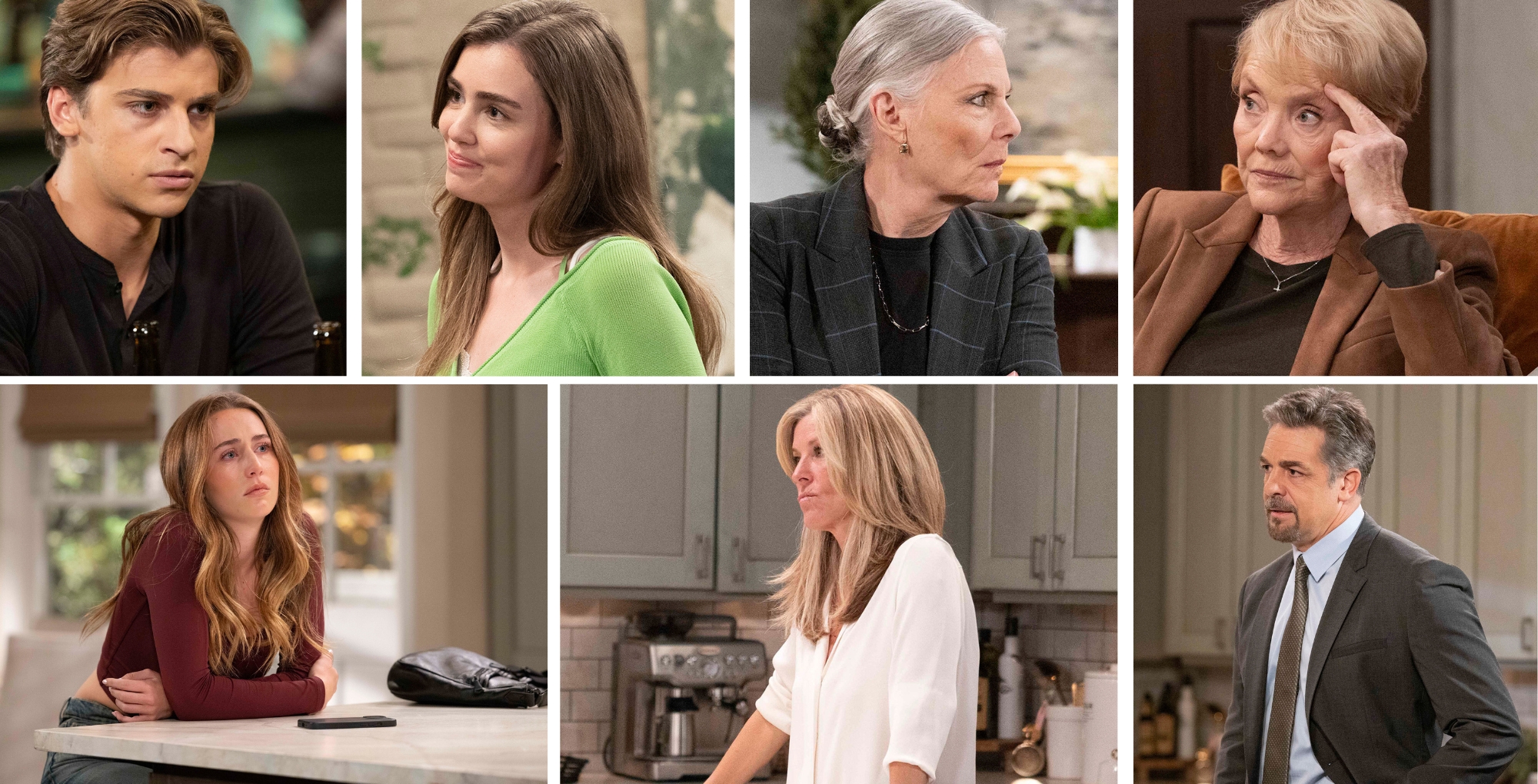 General Hospital Emma, Gio, Tracy, Ronnie, Josslyn, Carly, Brennan.