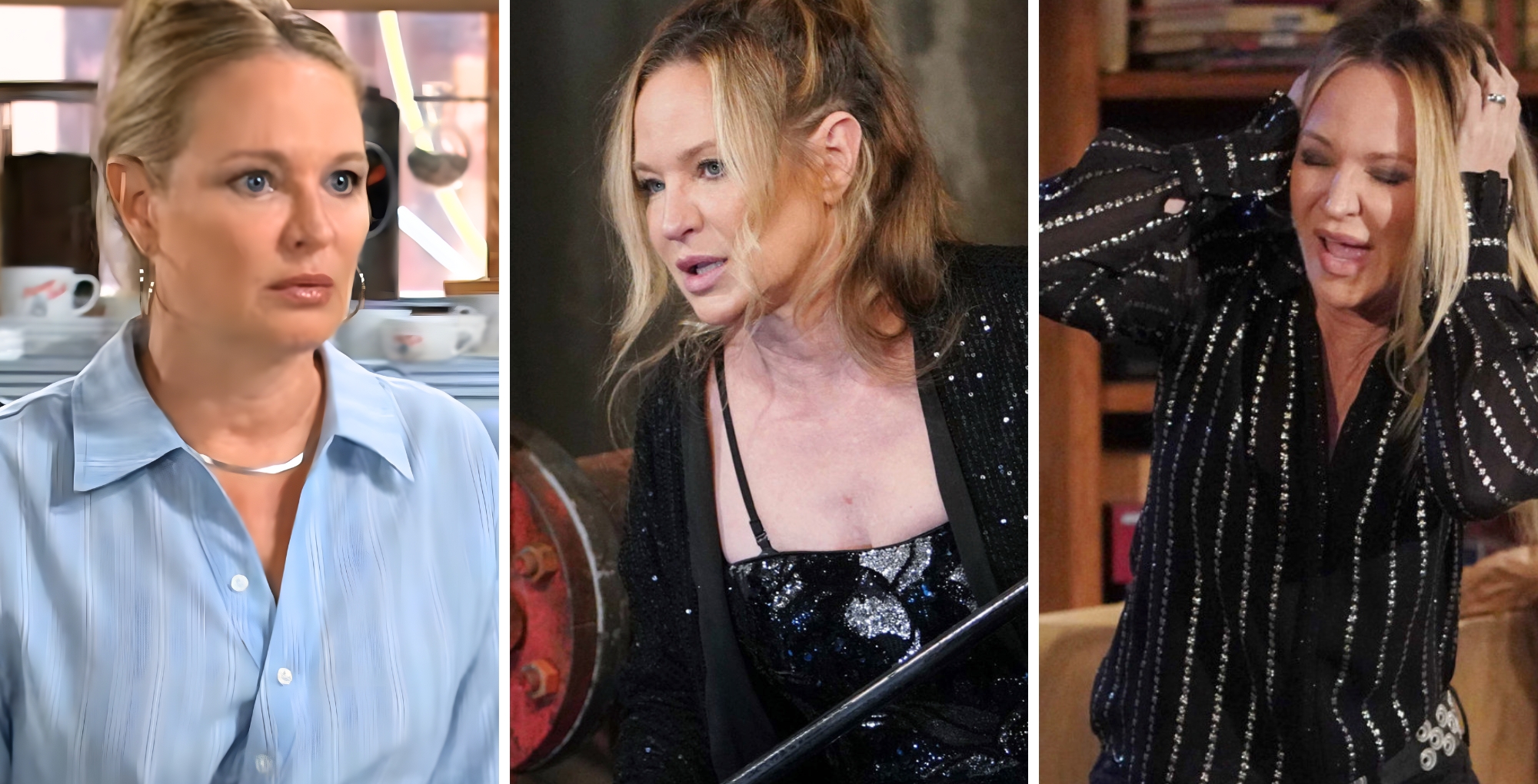 Sharon is always in crisis on The Young and the Restless.