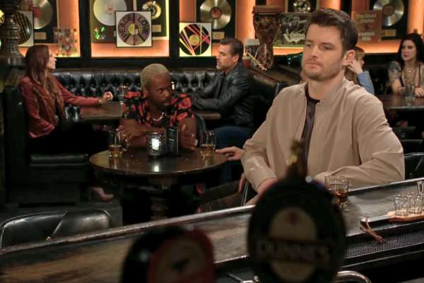 The Young and the Restless October 29 Sienna, Nick, and Kyle at The Shadow Room.