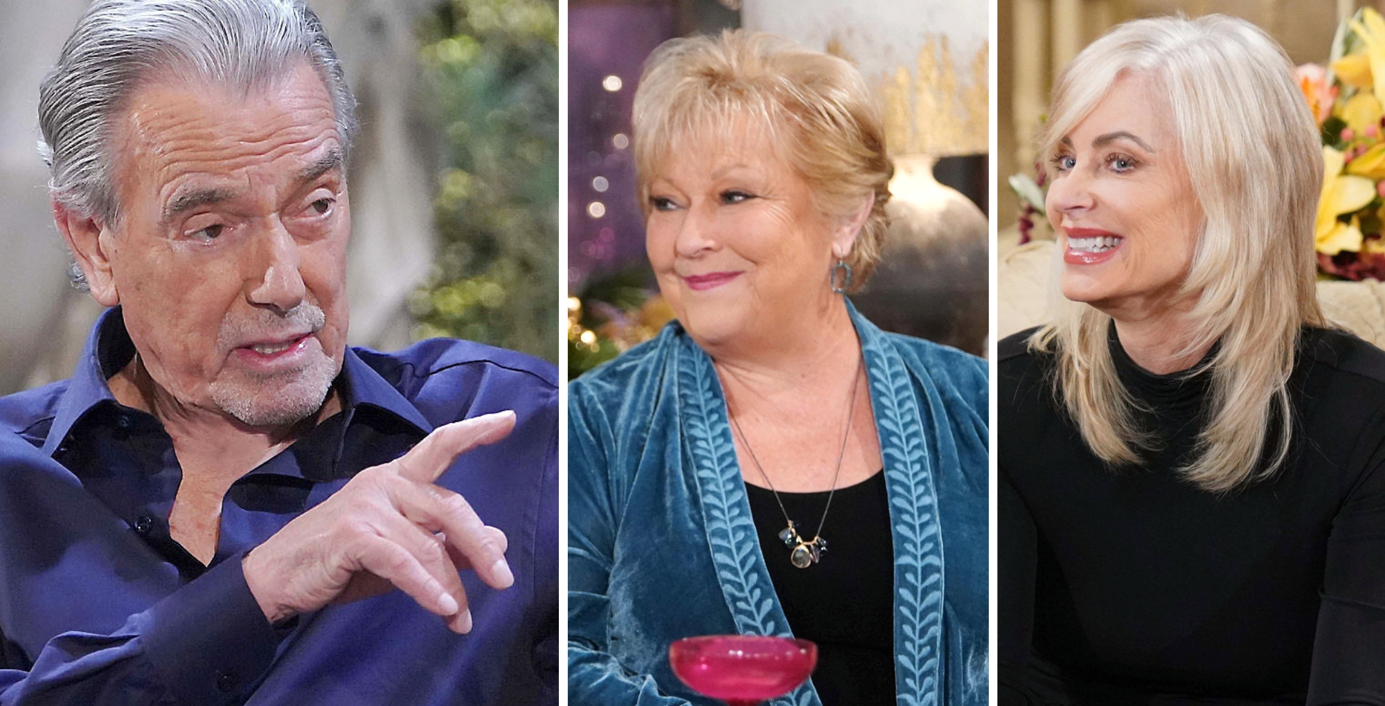 The Young and the Restless characters Victor, Traci, and Ashley.