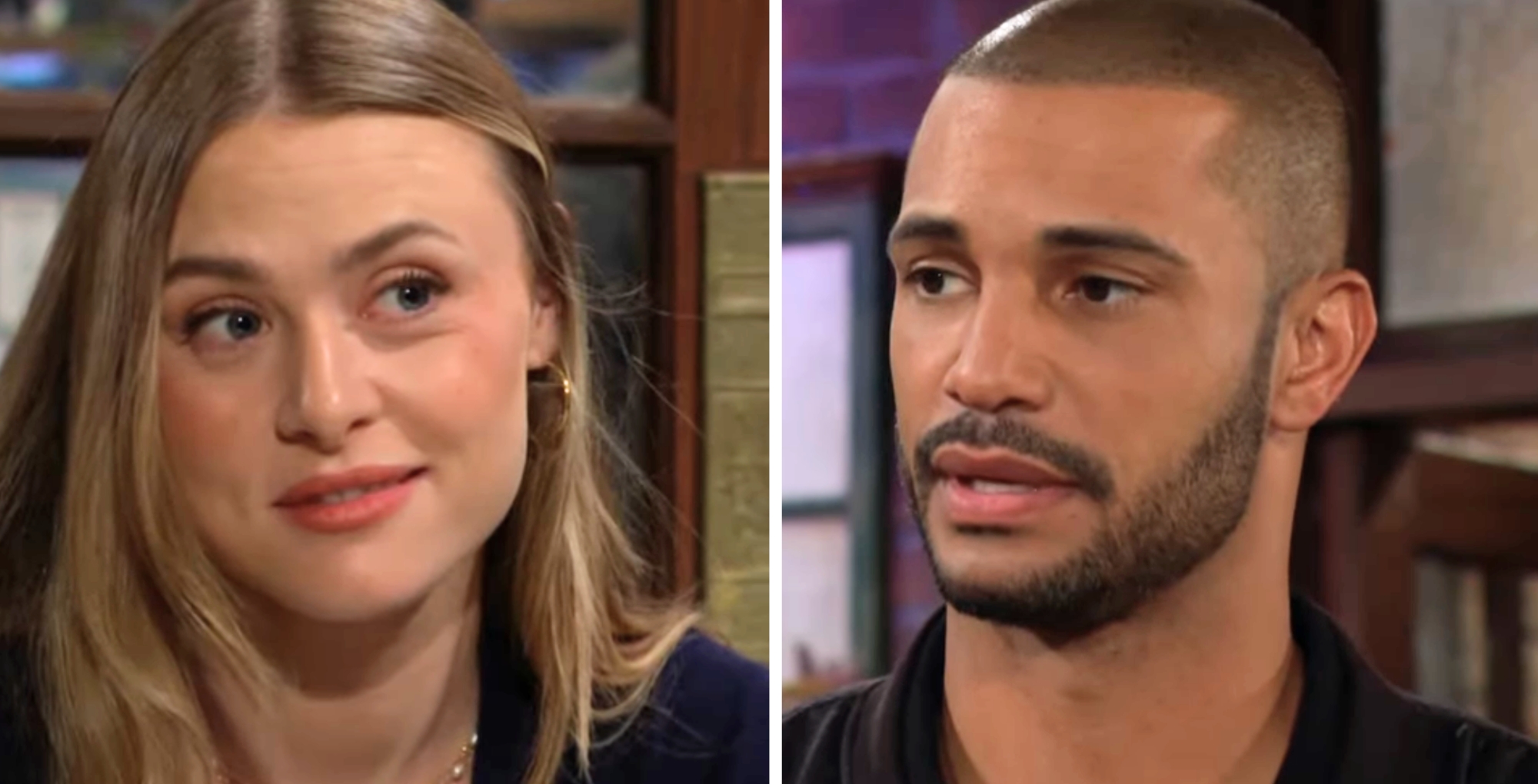 The Young and the Restless characters Claire and Holden.