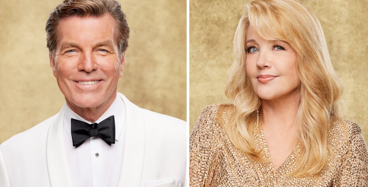 The Young and the Restless characters Peter Bergman and Melody Thomas Scott.