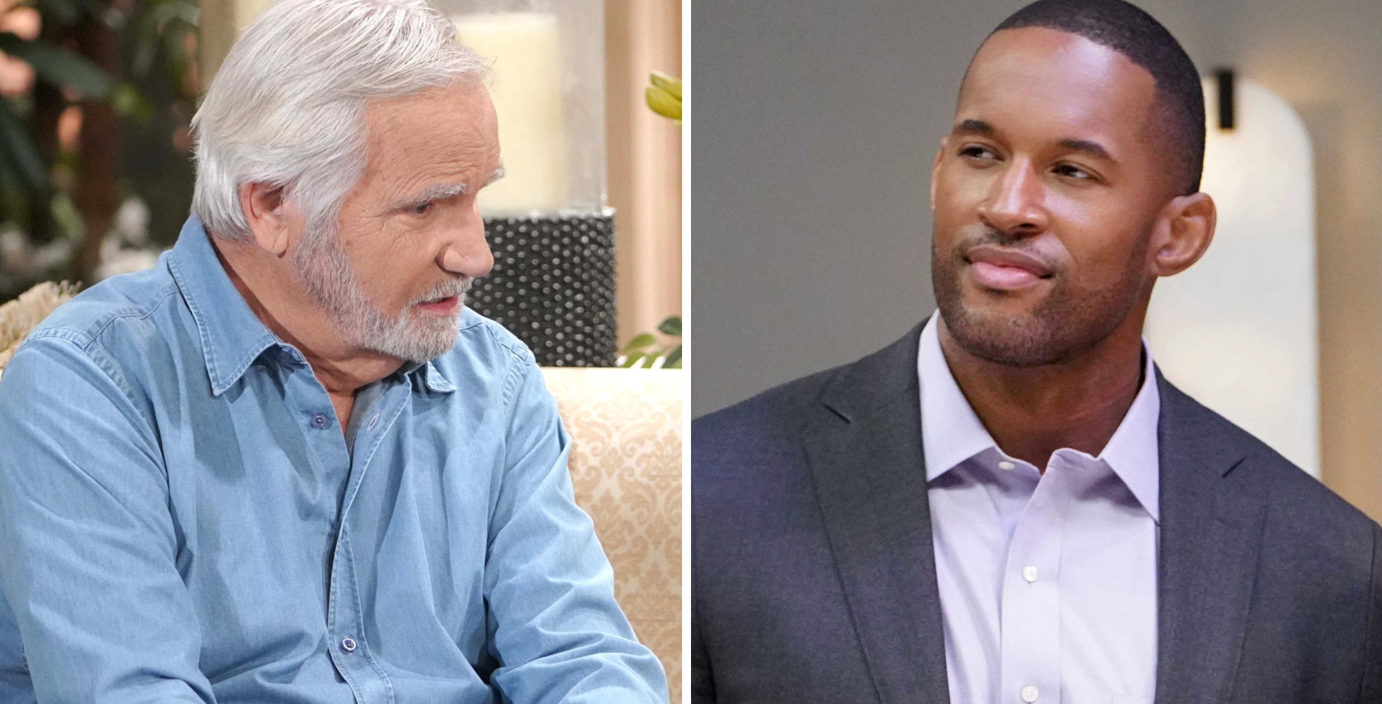 Eric and Carter look at each other on The Bold and the Beautiful.