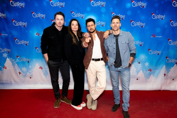 The cast of Hallmark's Three Wiseman's Paul Campbell, Kimberly Sustad, Tyler Hines and Andrew Walker