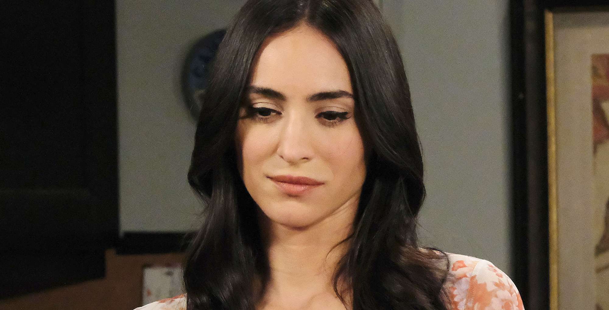 Gabi looking secretive on Days of our Lives.