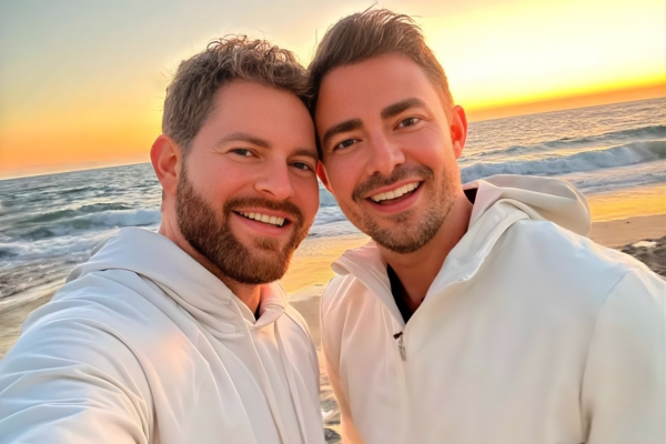 Jaymes Vaughan and husband Jonathan Bennett who played J.R. on All My Children.