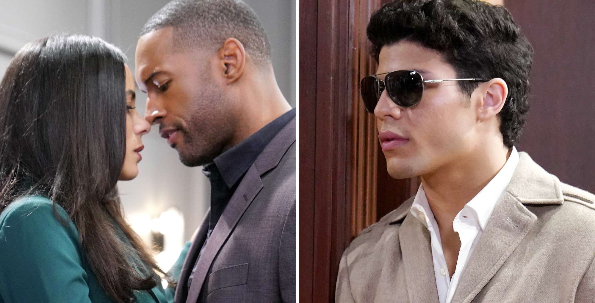 The Bold and the Beautiful spoilers Daphne and Carter kissing and RJ wearing sunglasses.