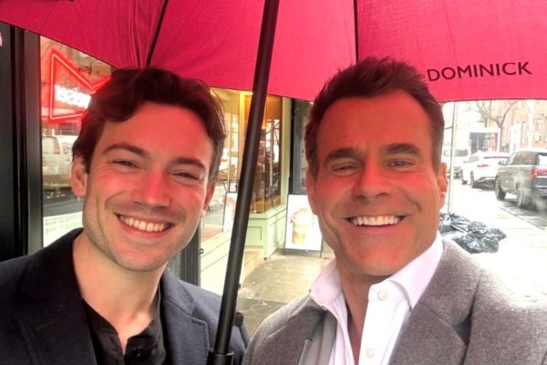 Rory Gibson visits with General Hospital co-star Cameron Mathison.