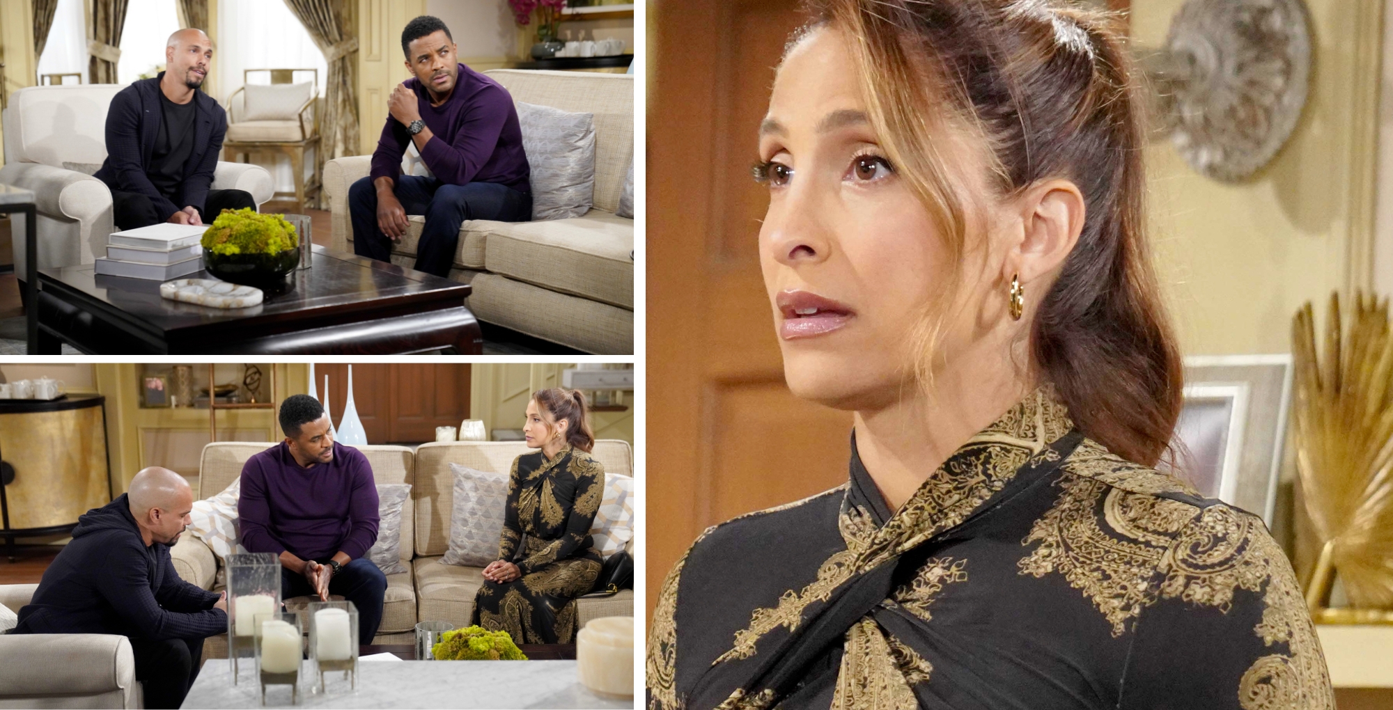 Lily, Devon, and Nate are featured in photos for the Monday, March 30 episode of The Young and the Restless.