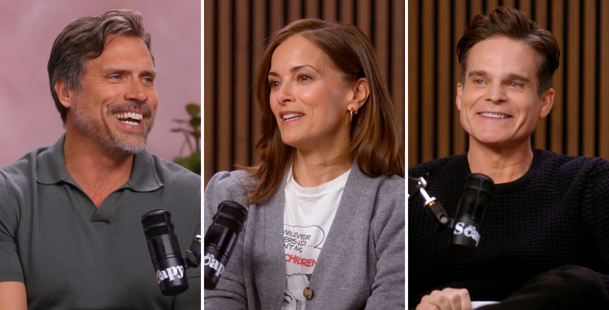 Joshua Morrow with Rebecca Budig and Greg Rikaart on Soapy.