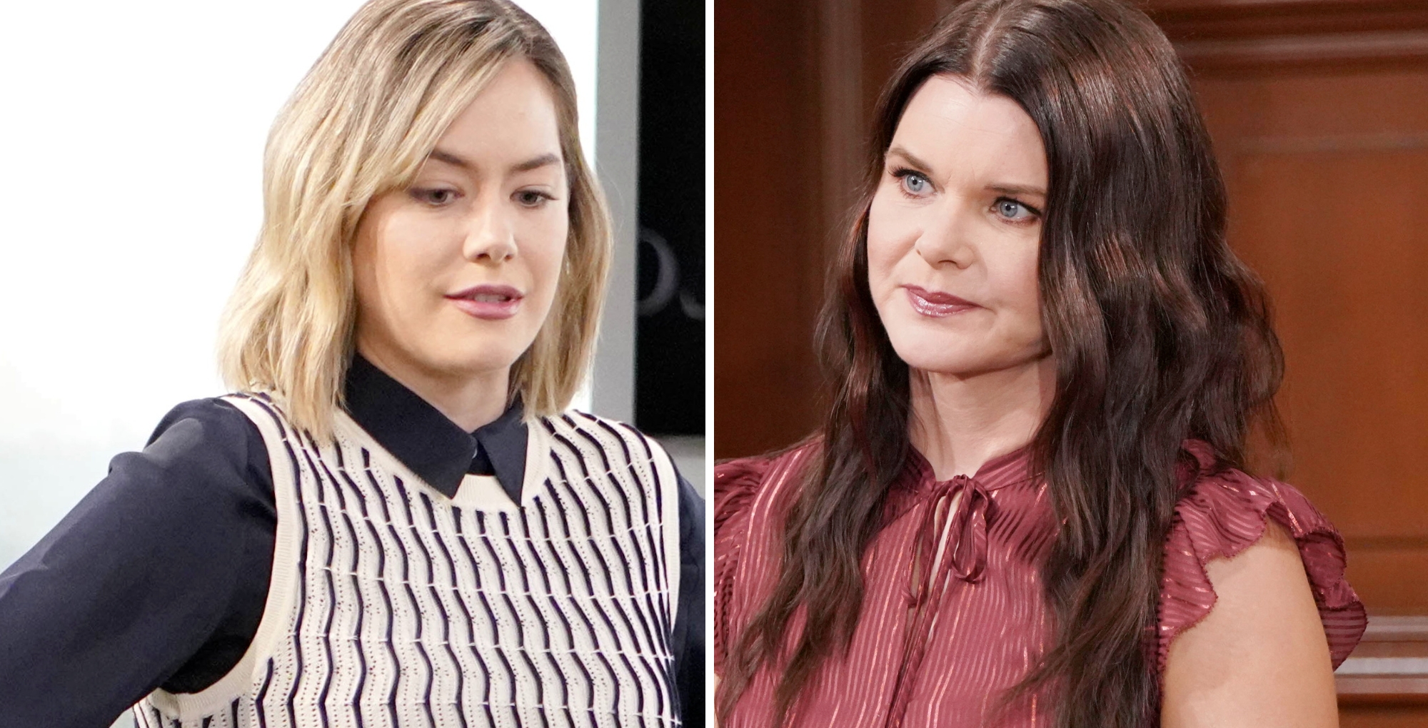 Annika Noelle as Hope Logan and Heather Tom as Katie Logan on Bold and the Beautiful.
