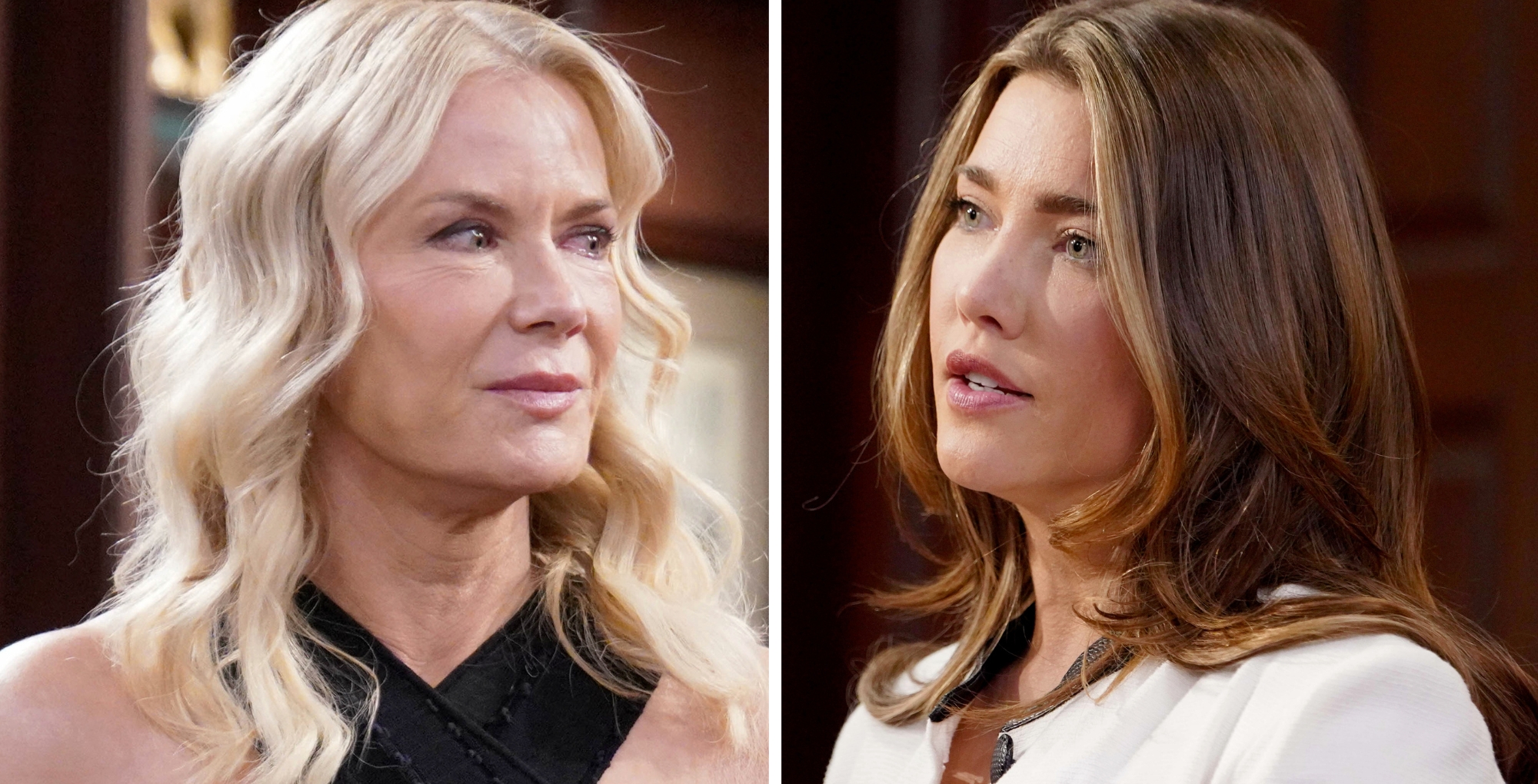 Katherine Kelly Lang as Brooke Logan and Jacqueline MacInnes Wood as Steffy Forrester on Bold and the Beautiful