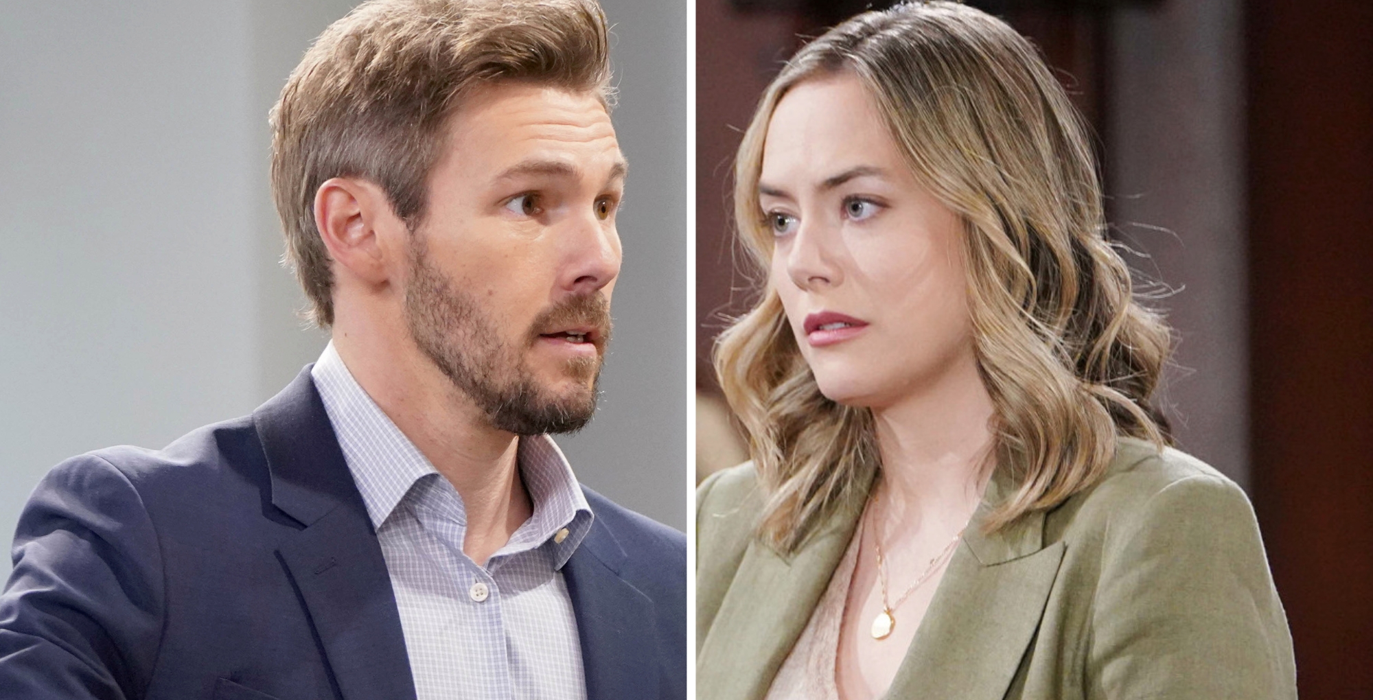 Scott Clifton as Liam Spencer and Annika Noelle as Hope Logan on Bold and the Beautiful