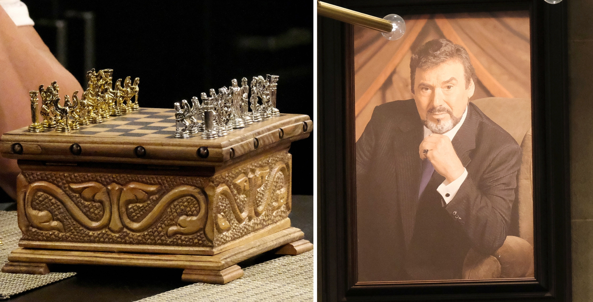 Days of Our Lives' Stefano and the chess set.
