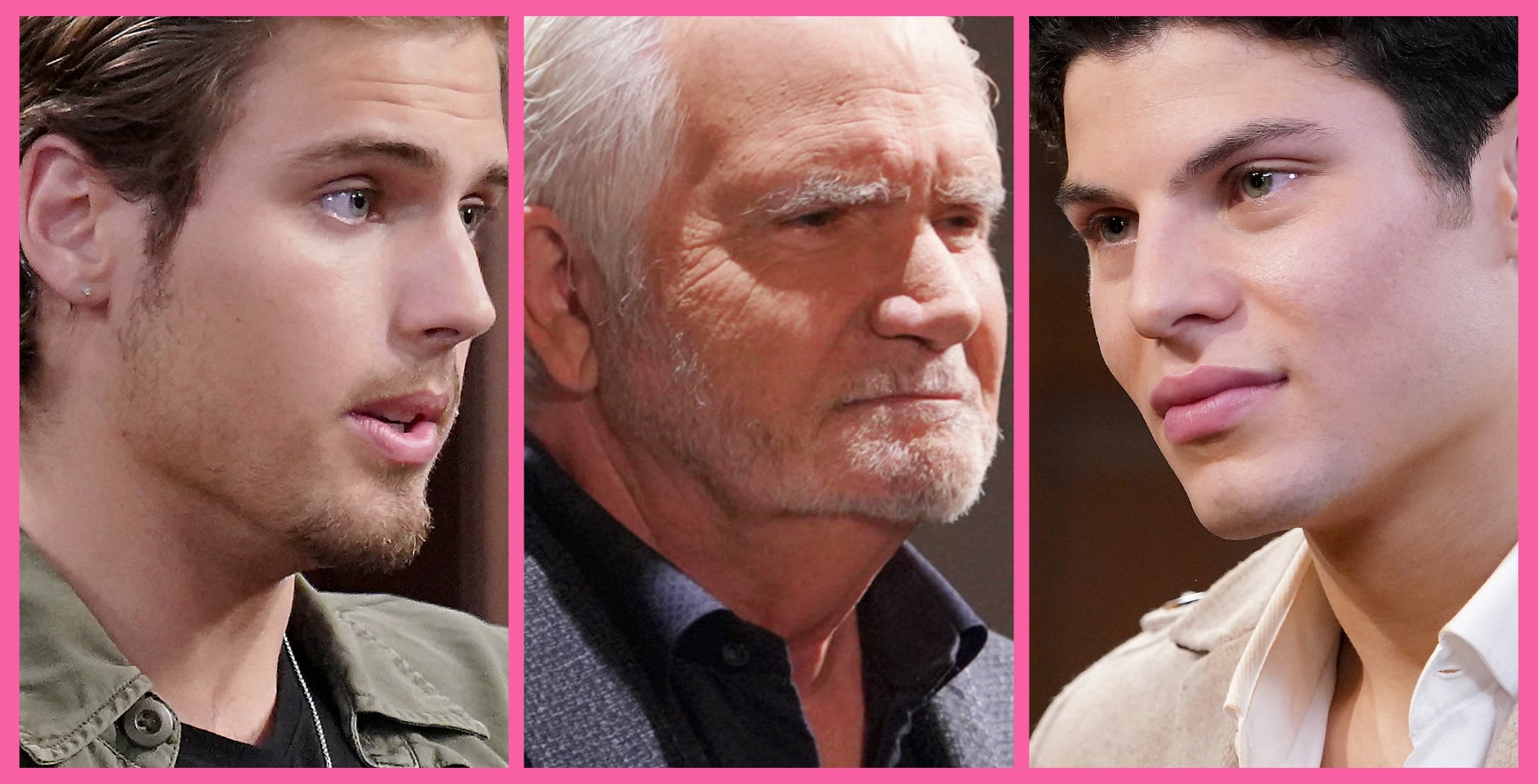 Crew Morrow as Will Spencer, John McCook as Eric Forrester, and Brayan Nicolettie as R.J. Forrester on Bold and the Beautiful