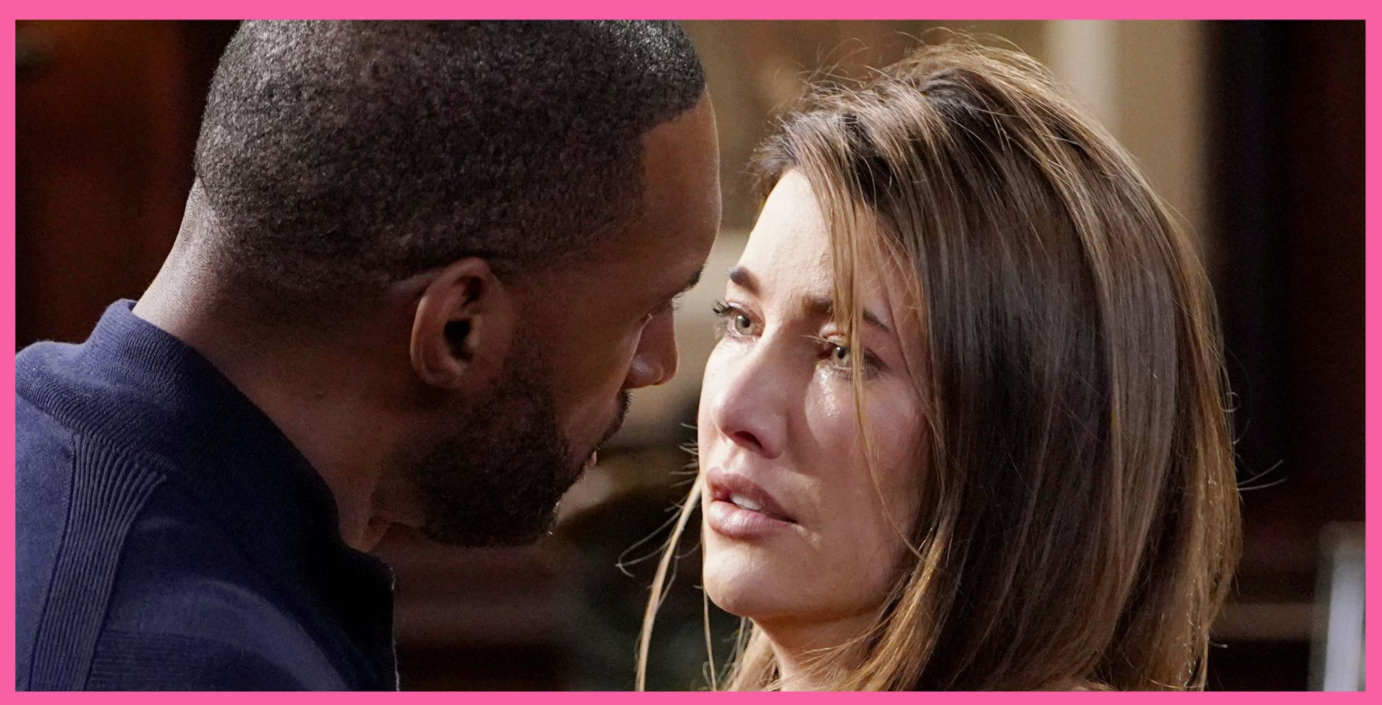 Lawrence Saint-Victor as Carter Walton and Jacqueline MacInnes Wood as Steffy Forrester on Bold and the Beautiful.