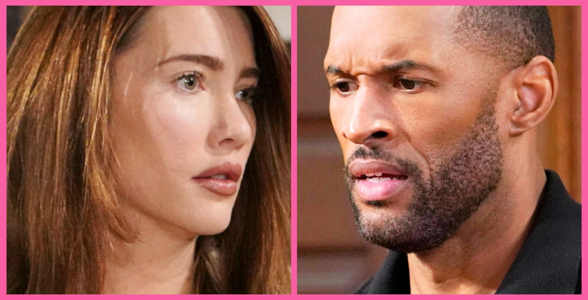 Jacqueline MacInnes Wood as Steffy Forrester and Lawrence Saint-Victor as Carter Walton on Bold and the Beautiful