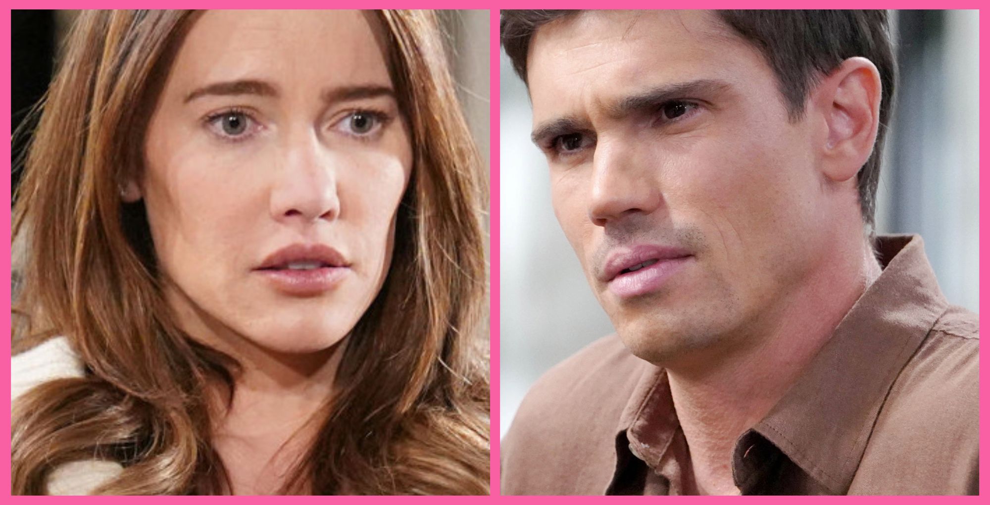 Jacqueline MacInnes Wood as Steffy Forrester and Tanner Novlan as John Finnegan on Bold and the Beautiful